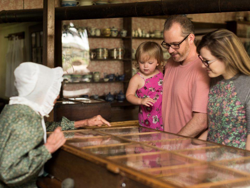 A family visits the Asa Knight Store