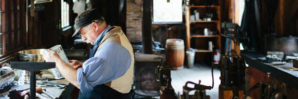 A Tinner hard at work