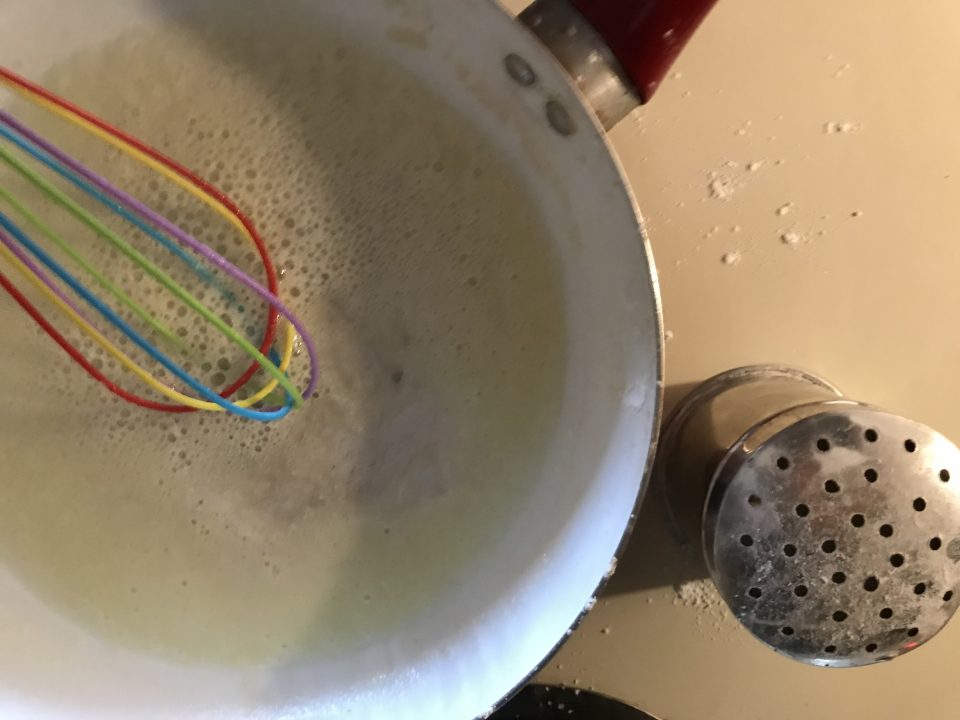 Melted butter and flour